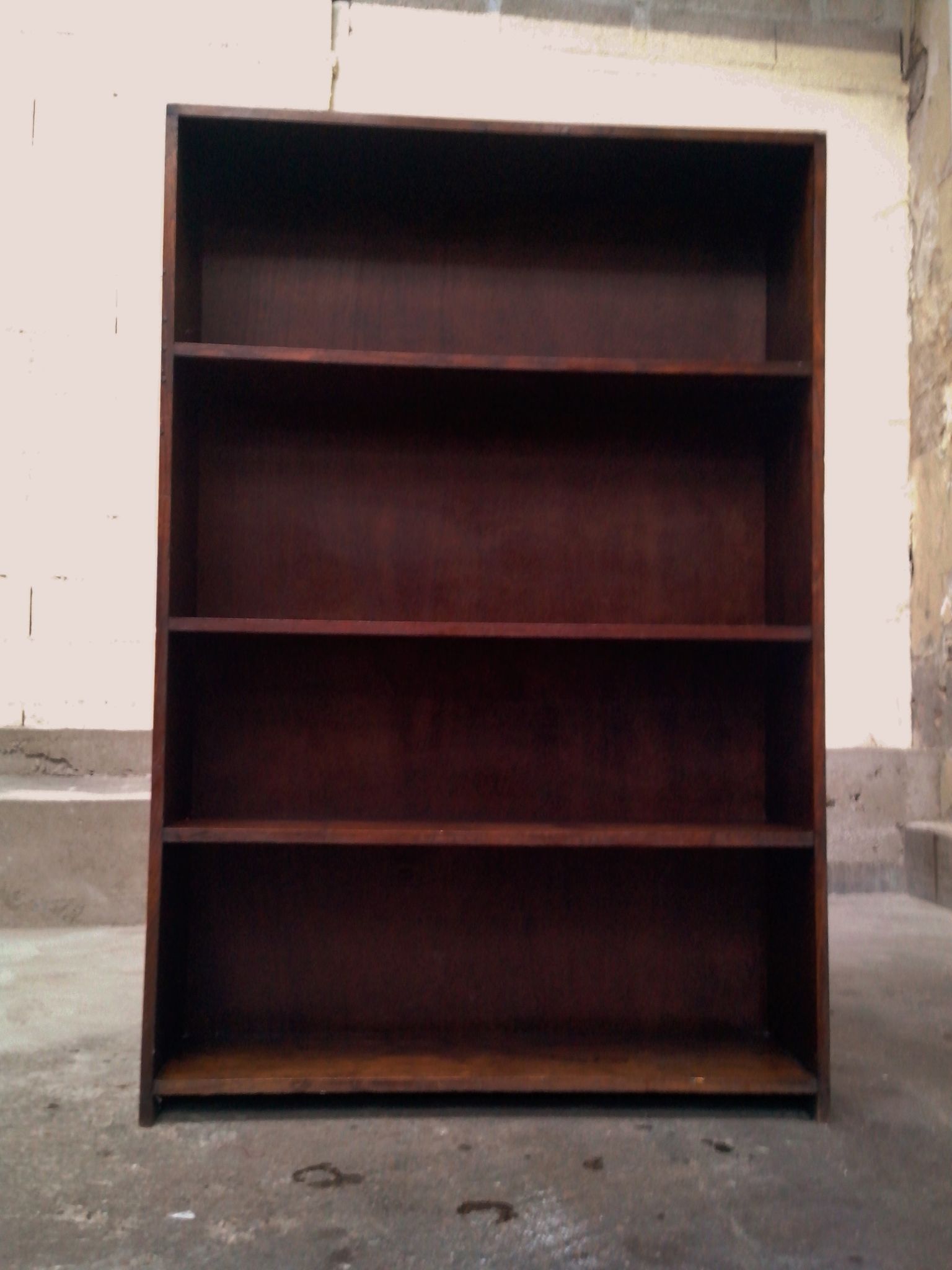 Library shelf in dark oak vintage 60s