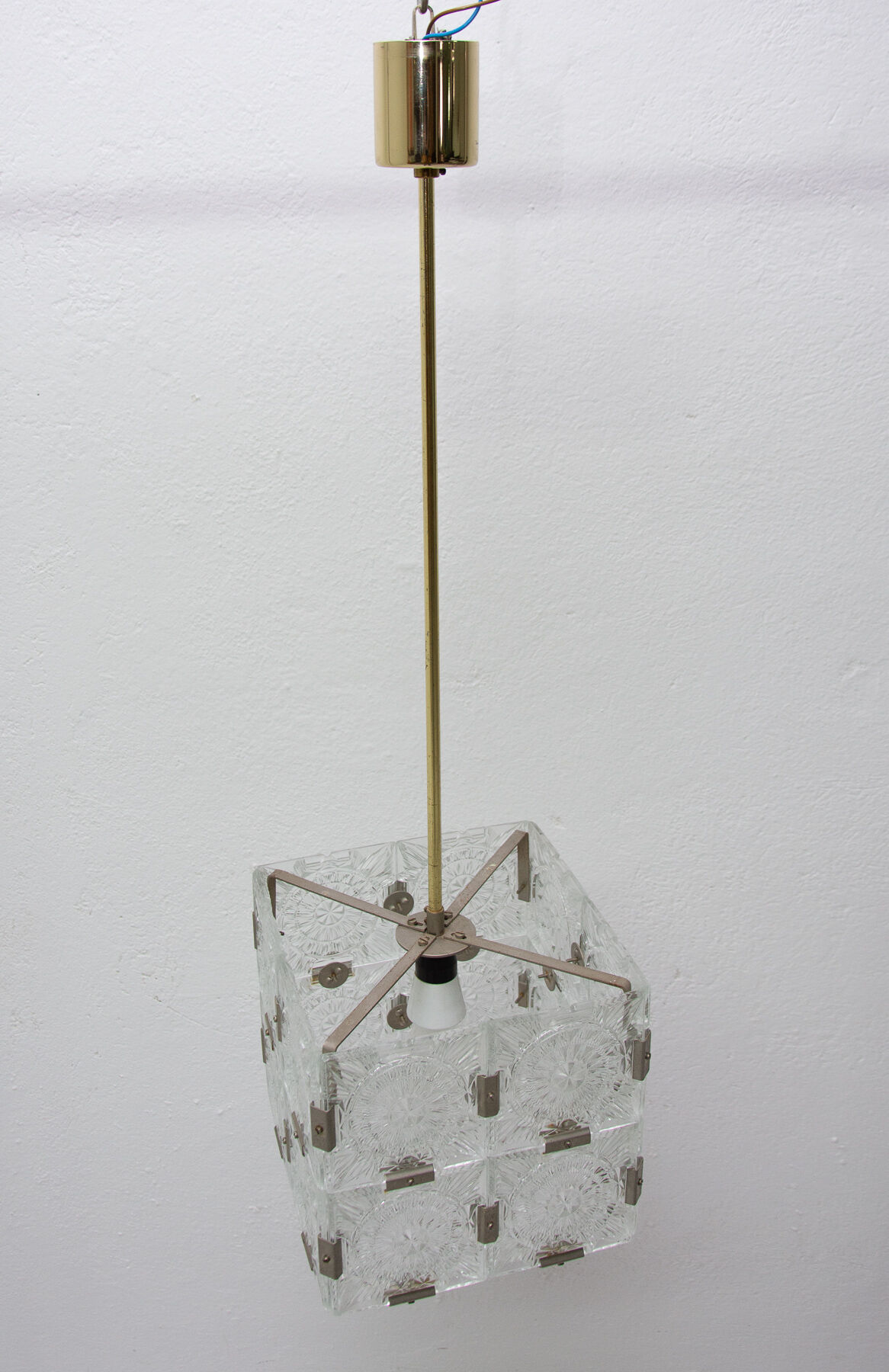 Glass Cube hanging for Kamenický Šenov, 1970s