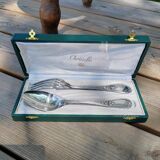 Christofle fork and spoon set in silver metal