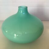 Mint green glass paste ball vase