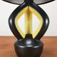 Yellow and black ceramic lamp, Vallauris
