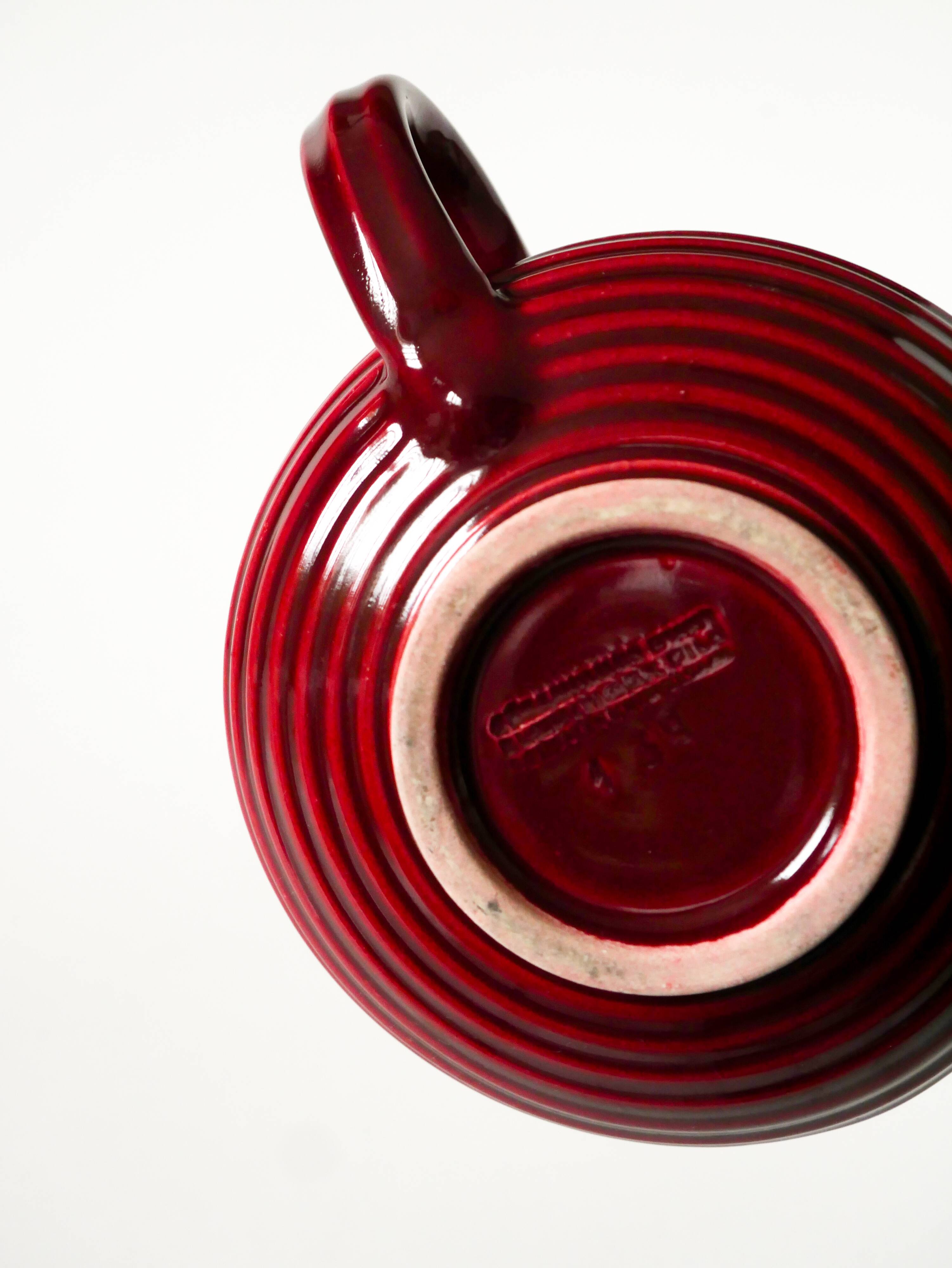 Large ceramic candle holder, Bordeaux, signed Vallauris, 1970