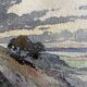 Watercolour painting "Wild Landscape" early 20th century + frame