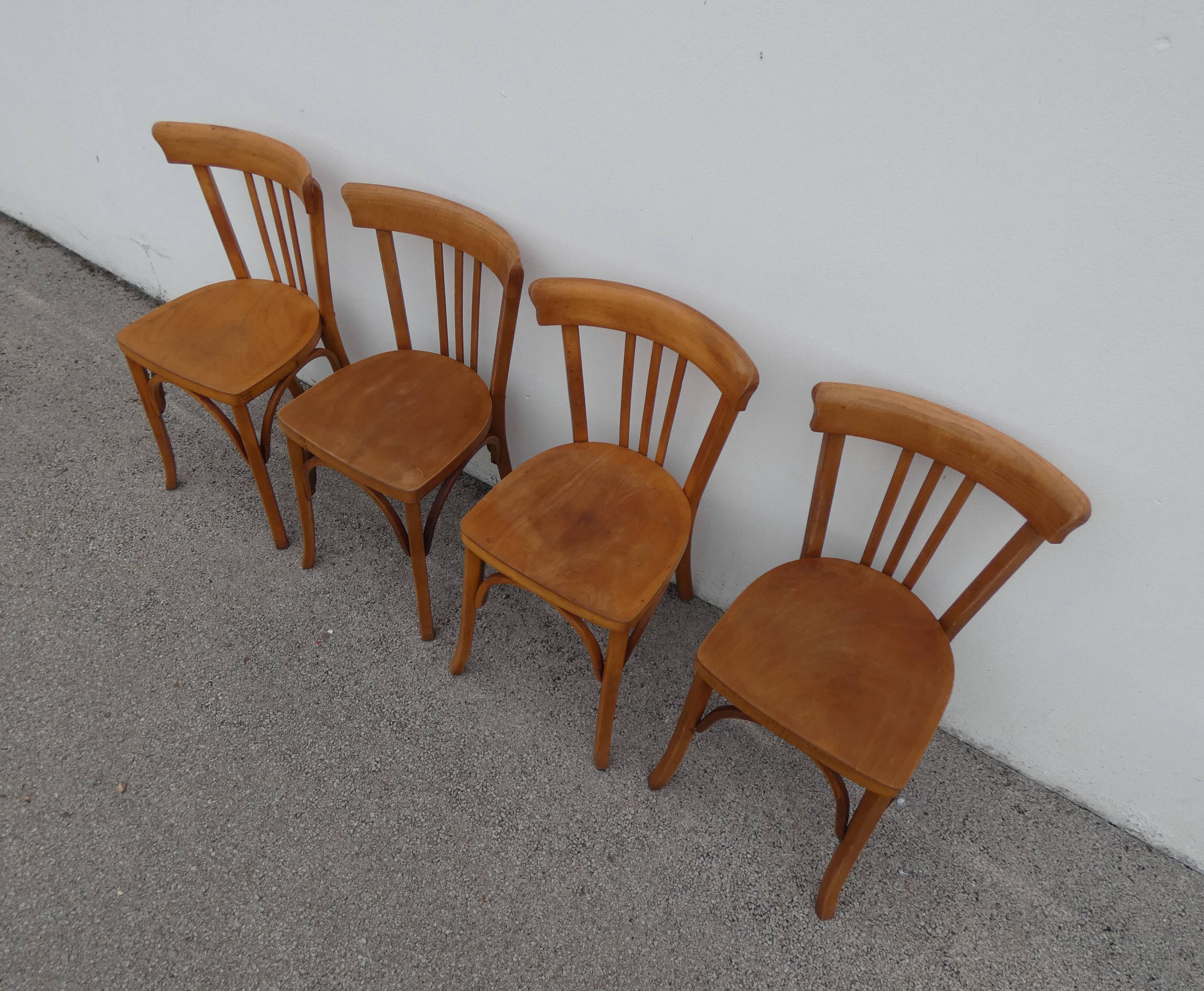 4 old vintage Luterma bistro chairs