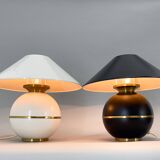 Pair of Mid-Century Brass & Metal Table Lamps by Napako, Czechoslovakia
