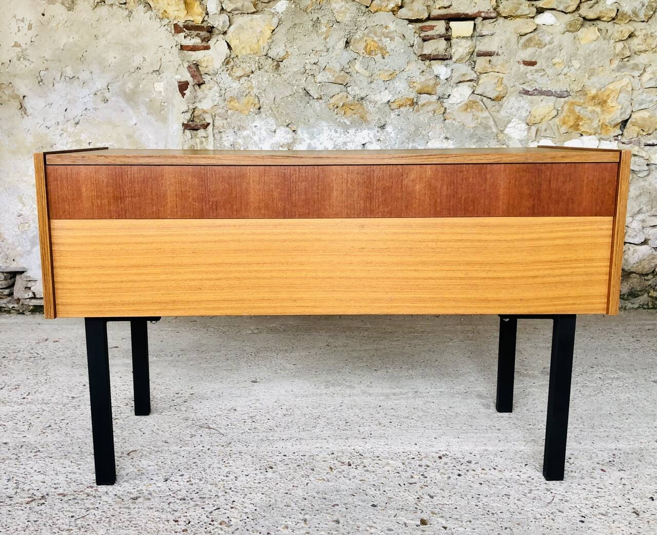 Teak storage unit with metal legs Circa 70's
