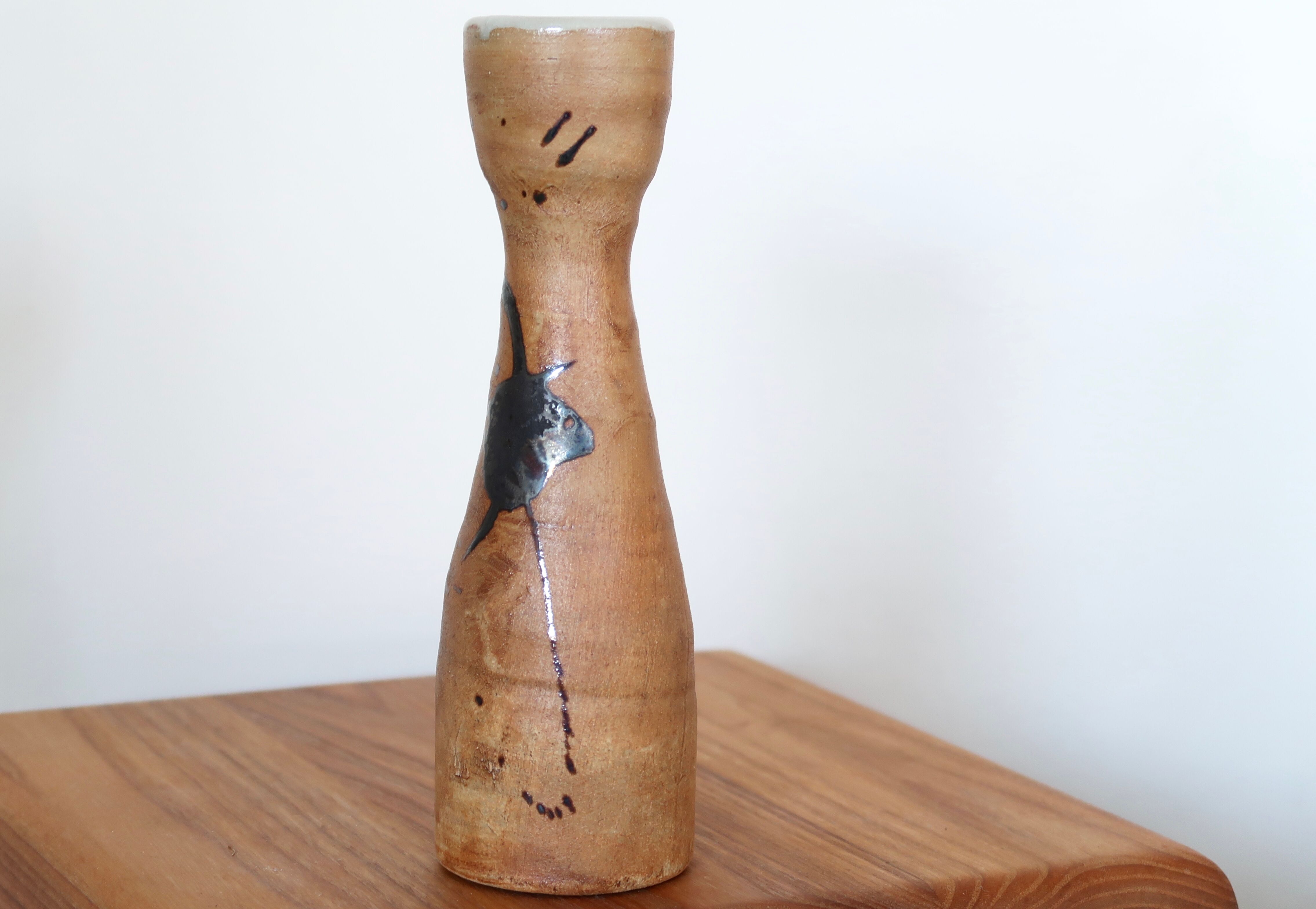 Vase en céramique de la poterie de la colombe, décor abstrait, années 70