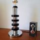Chrome metal and wood lamp base from the 70s.