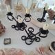 Vintage black wrought iron candlestick