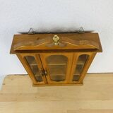 Miniature wooden and glass display shelf, vintage