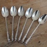 Armand Fresnais, 6 small silver metal spoons, Russian model