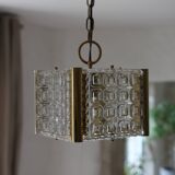 Vintage brass glass chandelier