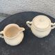 Digoin sarreguemines earthenware tea set consisting of 15 pieces antique cream