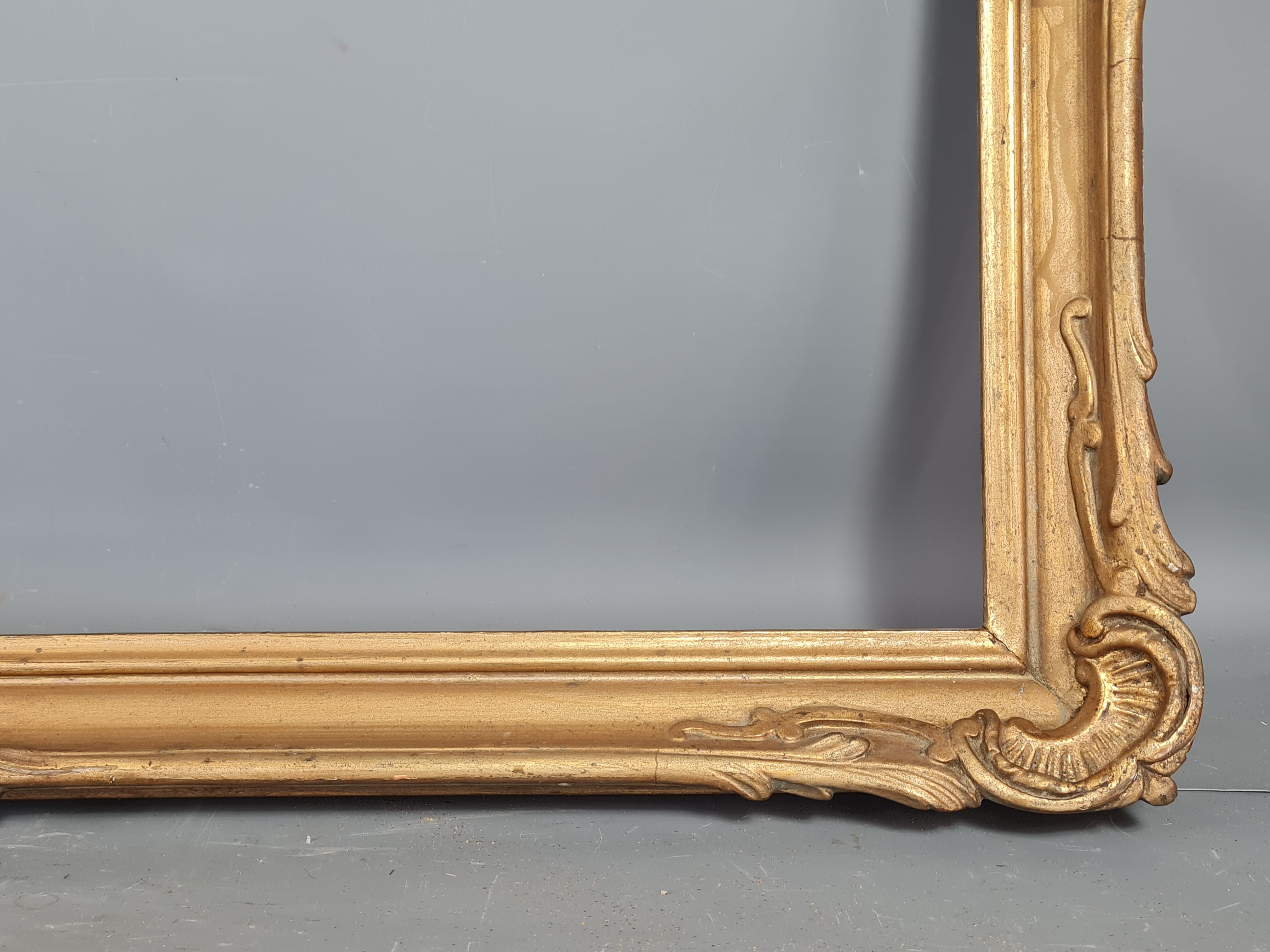Old gilded stucco wood ear frame 63x45.5 cm, foliage 56.4x39 cm SB