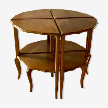 pedestal table, walnut side table