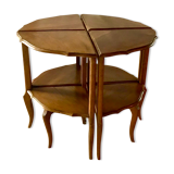 pedestal table, walnut side table