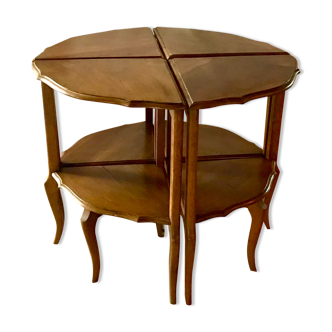 pedestal table, walnut side table