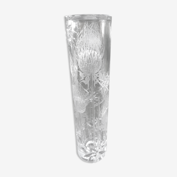Vase cristal décor aux chardons
