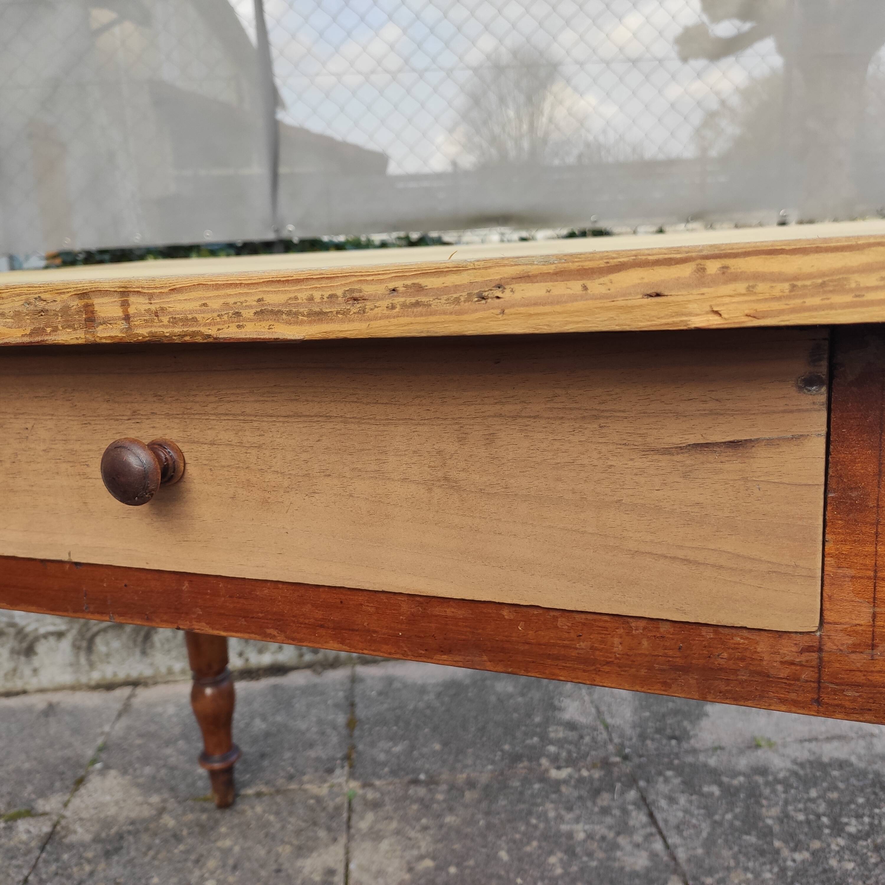 Antique solid wood bistro table