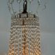 Important lustre sac de perle en cristal taillé navette, vers 1800