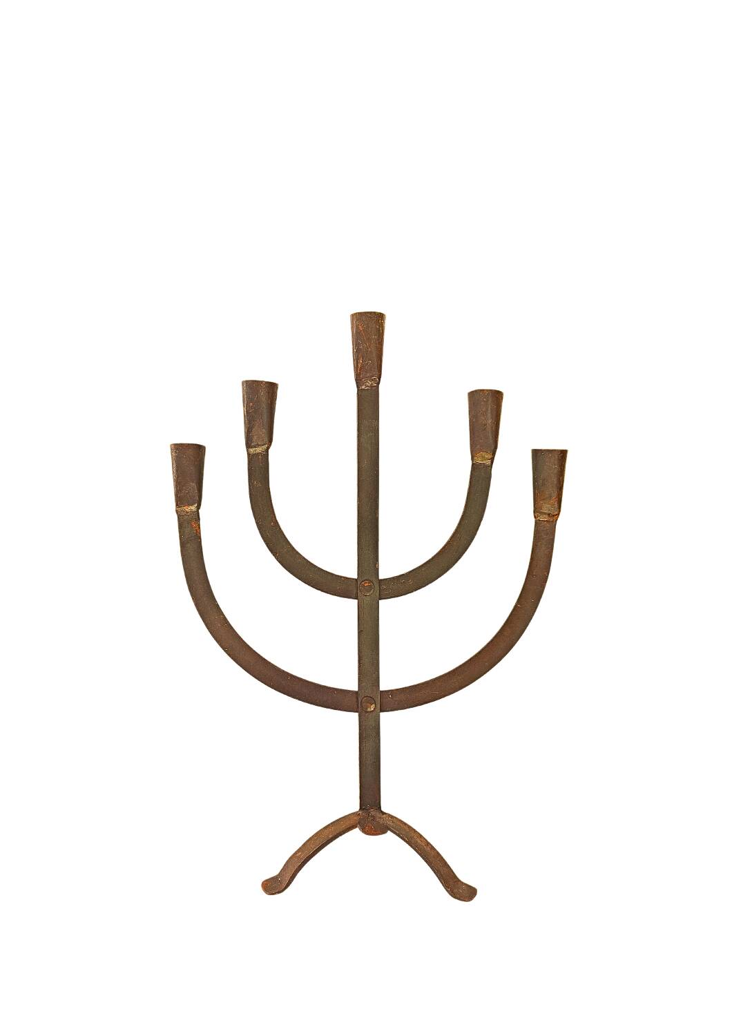 Mid Century Cast Iron Candelabra