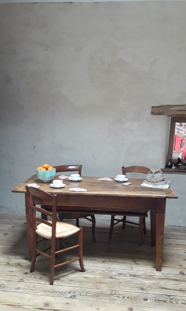 Table pétrin noyer massif ancien XIX°