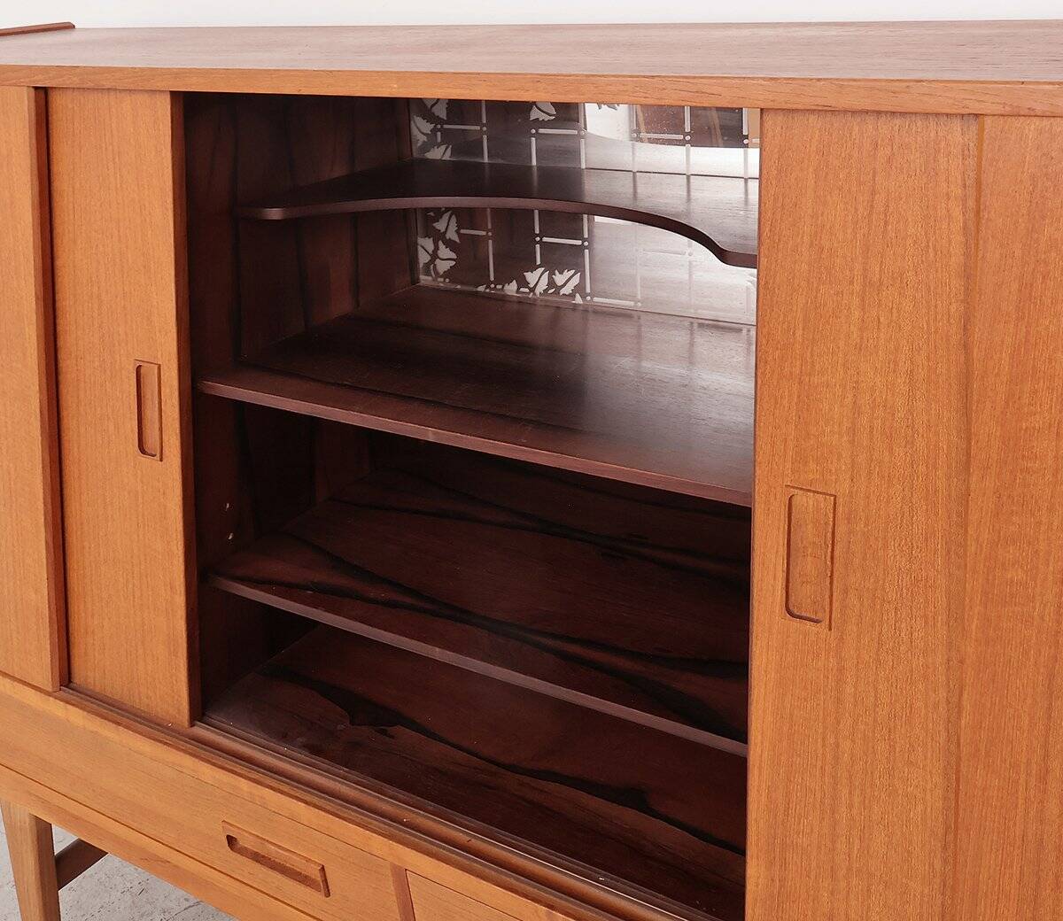 Teak highboard with sliding doors from Westergaard, 1960s