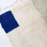 Moroccan Berber carpet blessed ouarain ecru with colorful patterns 255x156cm