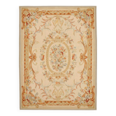 Handmade European Vintage Aubusson Kilim 265 cm x 360 cm