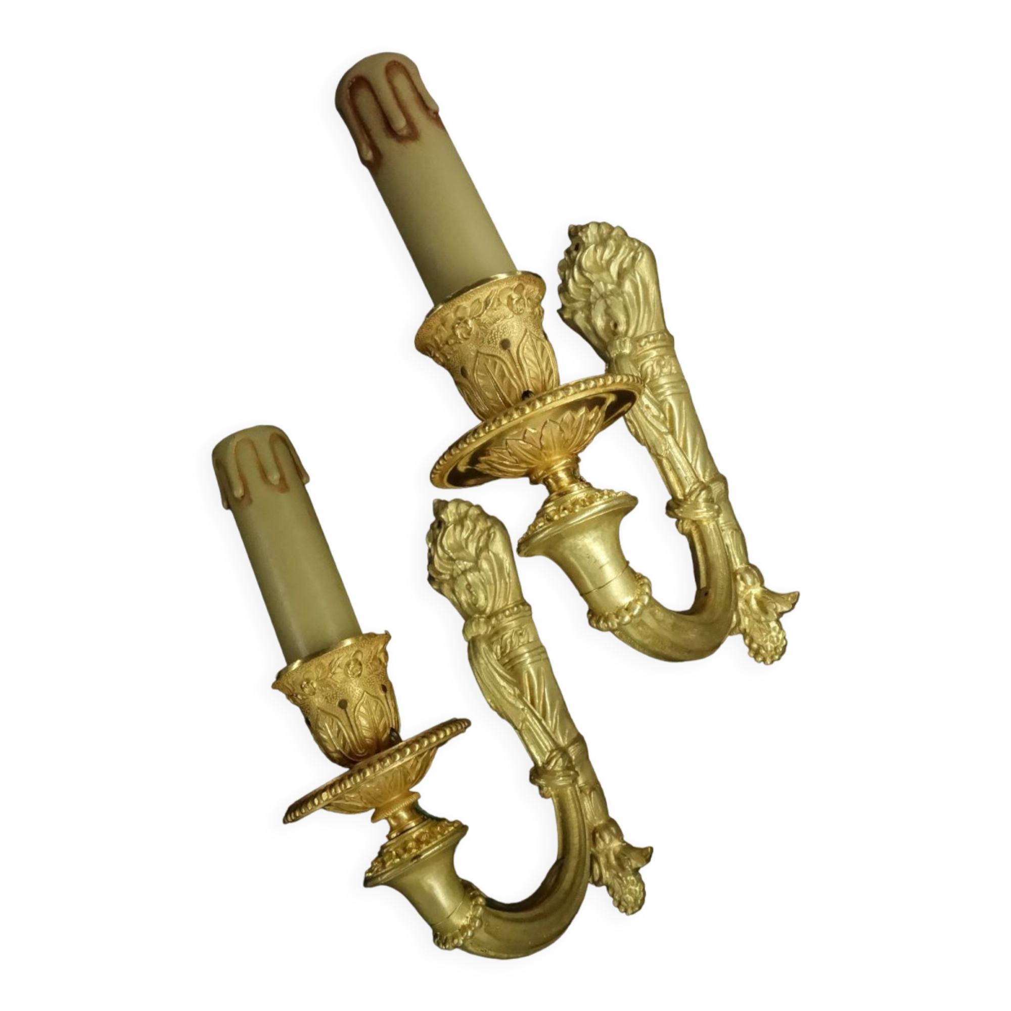 Pair of torchlight sconces Louis XVI style of the nineteenth
