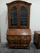 Writing desk in a tomb style with a display case, solid elm, 18th century.