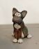 Raku ceramic dog sculpture, unique piece.
