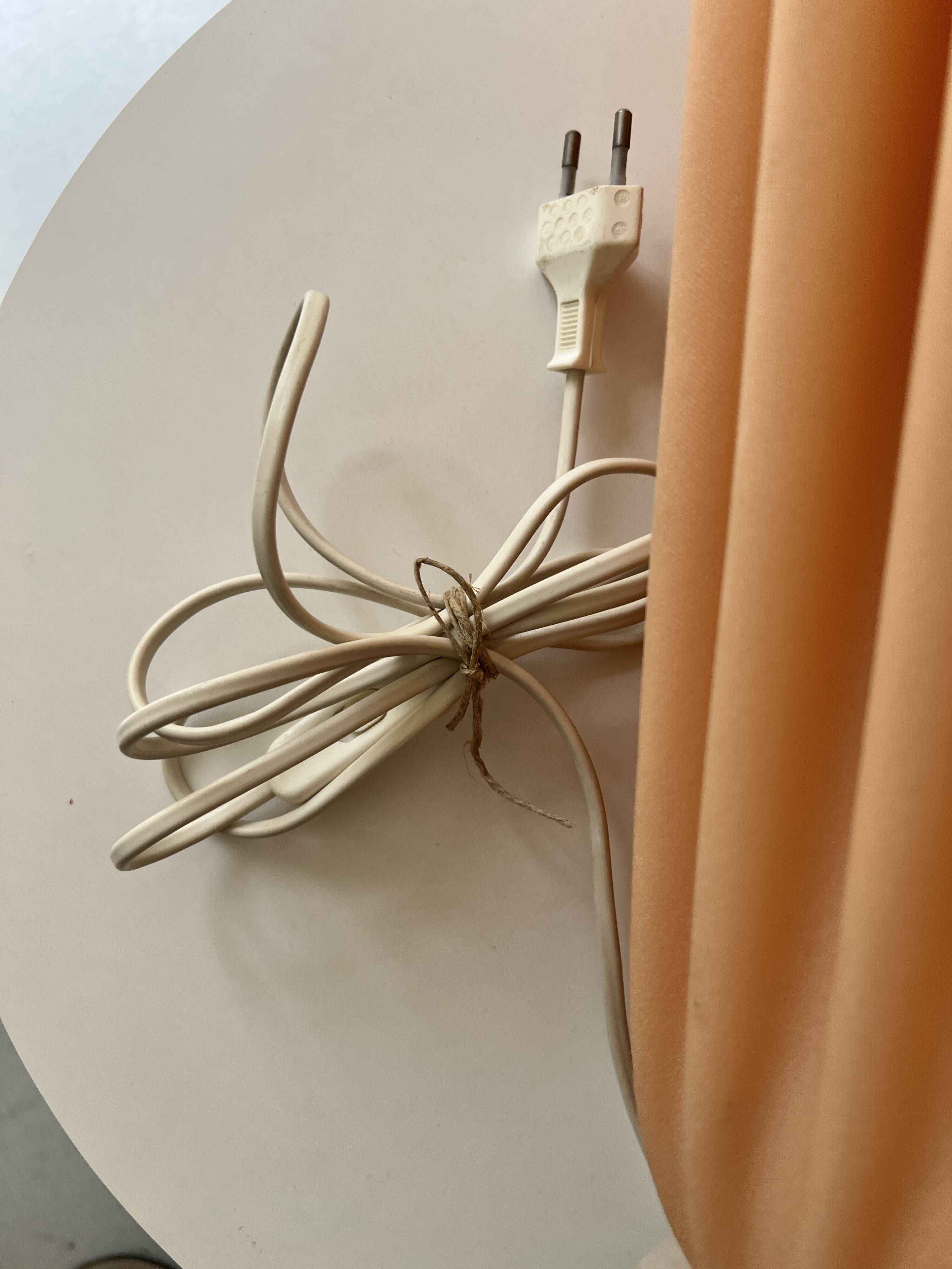 Athena table lamp draped in beige and pink, Georgia Jacob 1970