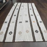 Flat vintage kilim hallway rug