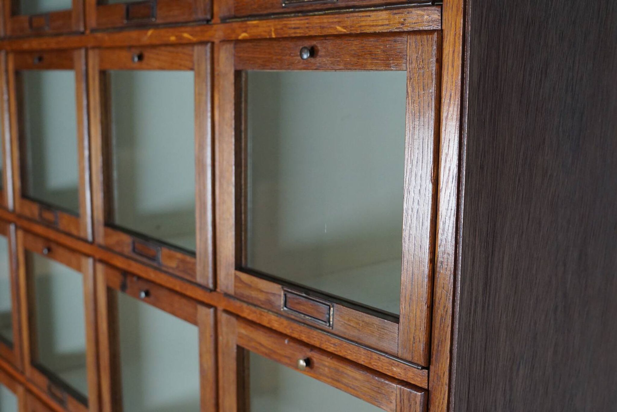 Antique Large Dutch Oak Haberdashery Shop Cabinet Folding Doors, 1920/30s