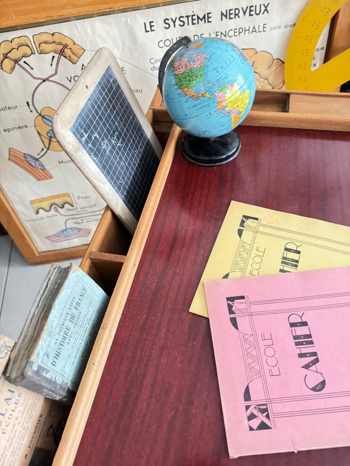 Vintage children's desk and chair set