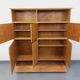 Vintage rattan and light wood storage unit from the 60s