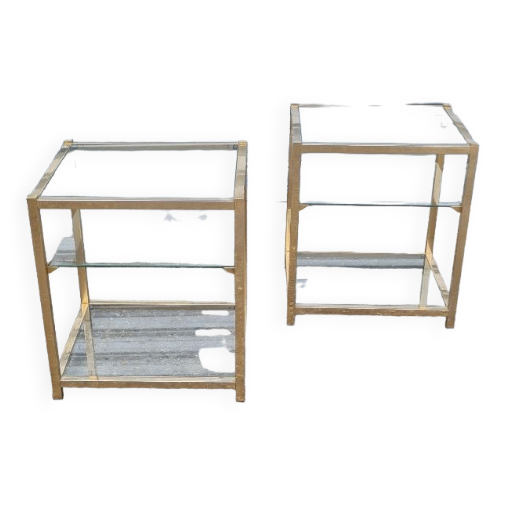 Paire de tables d'appoints Belgochrom 1970