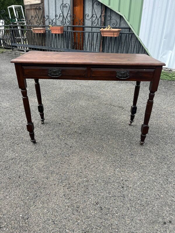 Table de travail ancienne de style Anglais en bois - Bureau ou table