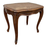 Tabouret bas ou repose pied de style Louis XV en cannage