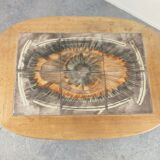 Gangso Scandinavian brutalen coffee table with Poul H. Poulsen Ceramic tiles