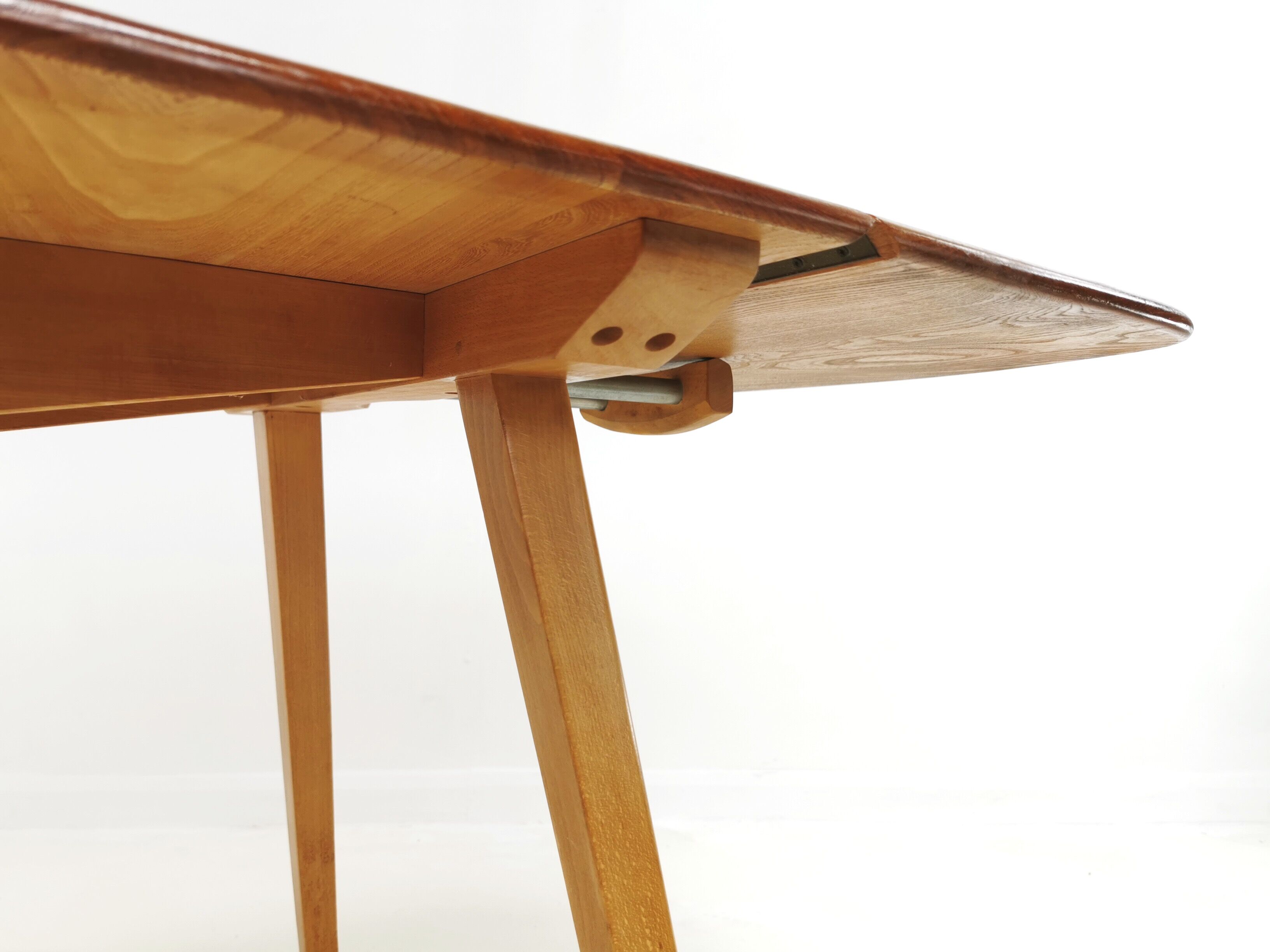 Mid century Ercol beech & elm drop leaf dining kitchen breakfast table