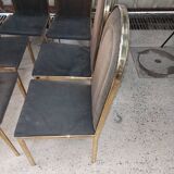 Set of 6 gilded brass chairs from the 1950s