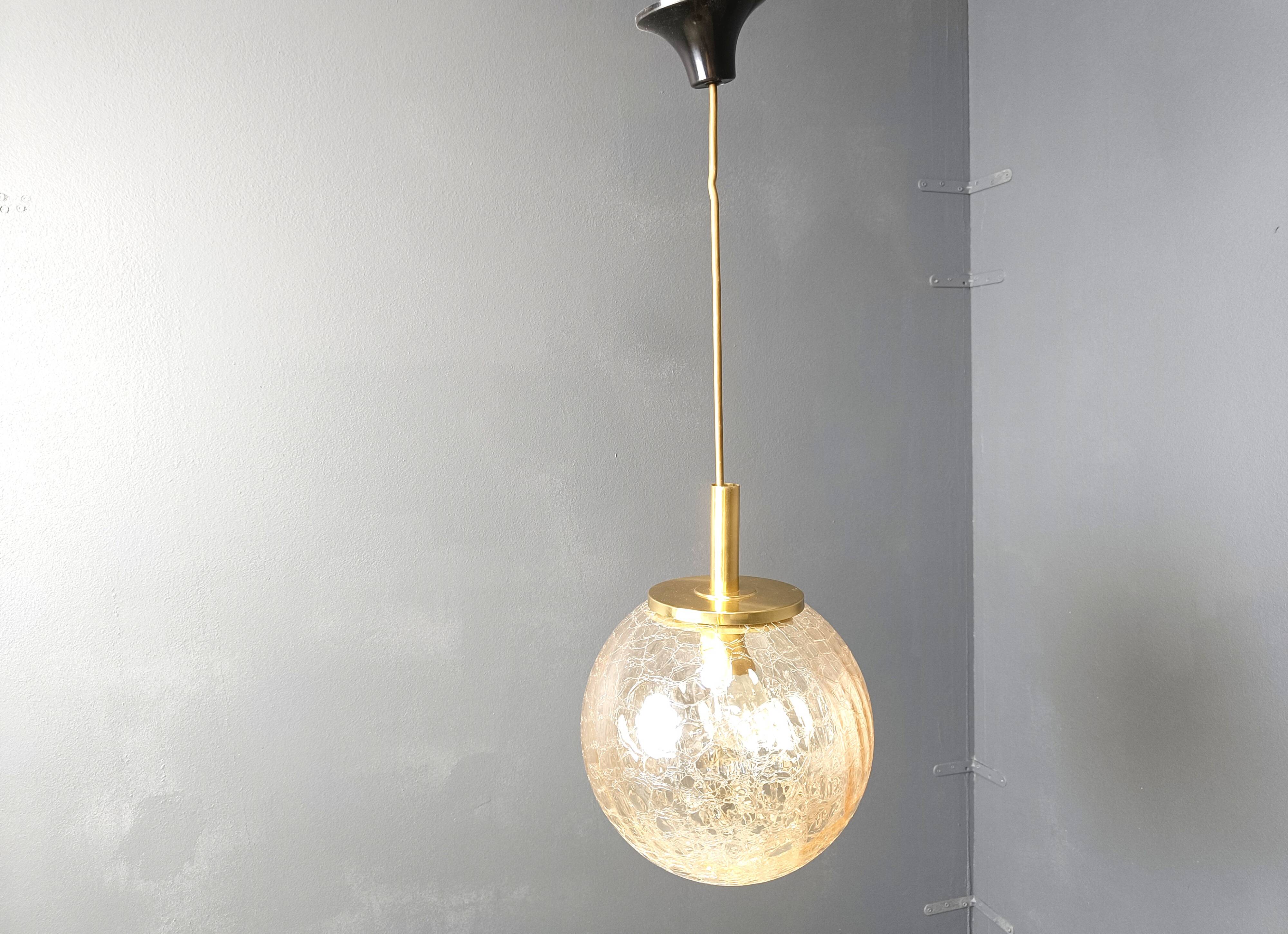 Globe pendant light by Glashutte Limburg, 1960s