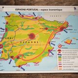 Map, vintage school poster