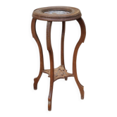 Art Deco wood/marble side table