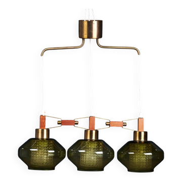 Glass Pendant Lamp by Carl Fagerlund, 1961