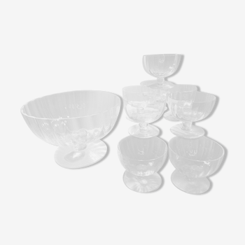 Fruit salad set, crystal sangria, salad bowl & 8 glasses cups