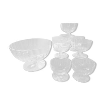 Fruit salad set, crystal sangria, salad bowl & 8 glasses cups