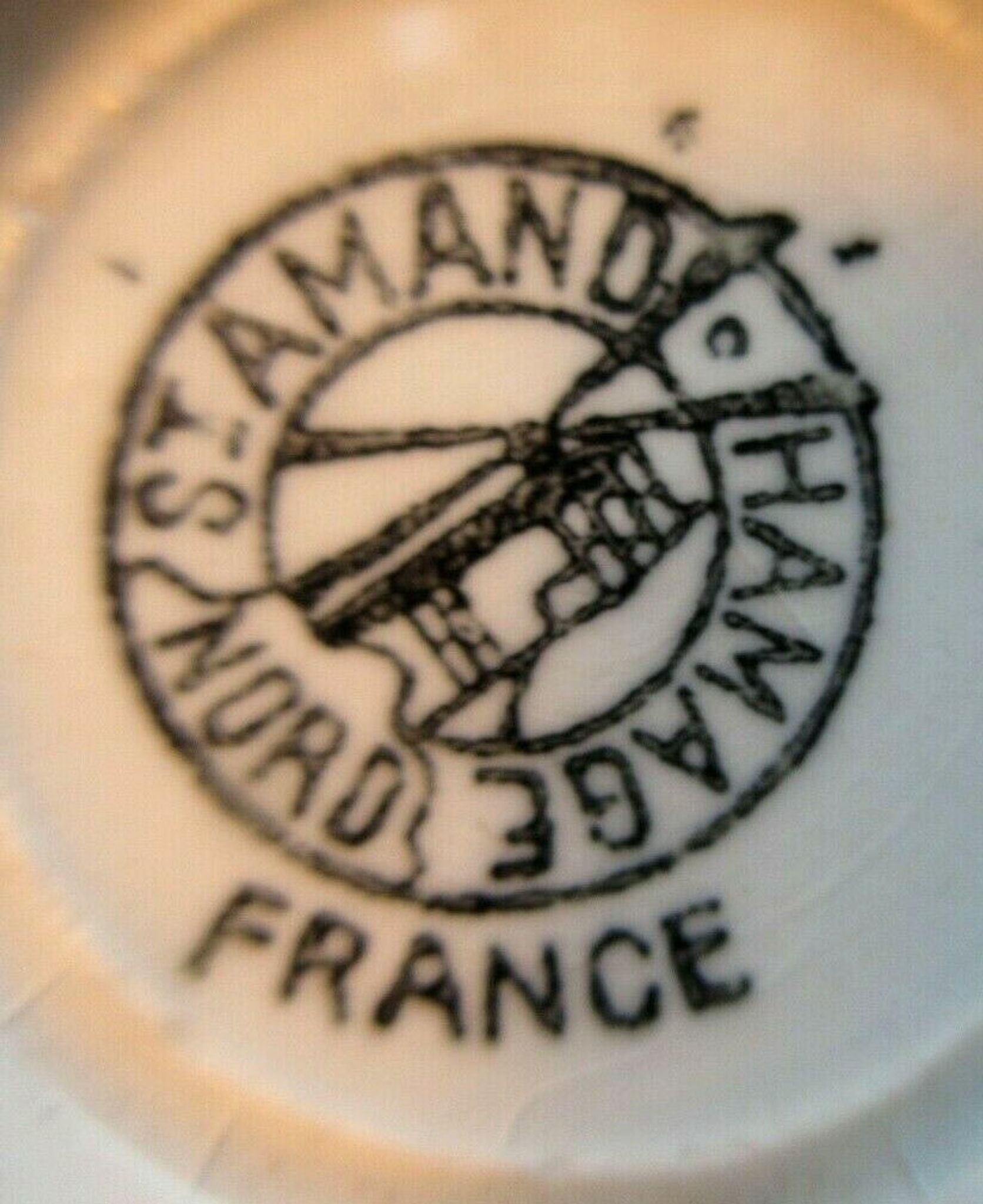 Old vintage bowl, geometric décor and free shapes by St Amand and Hamage